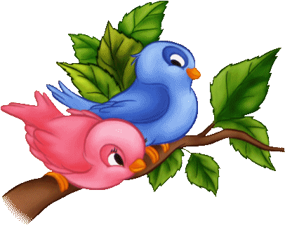 two birds chirping in a tree